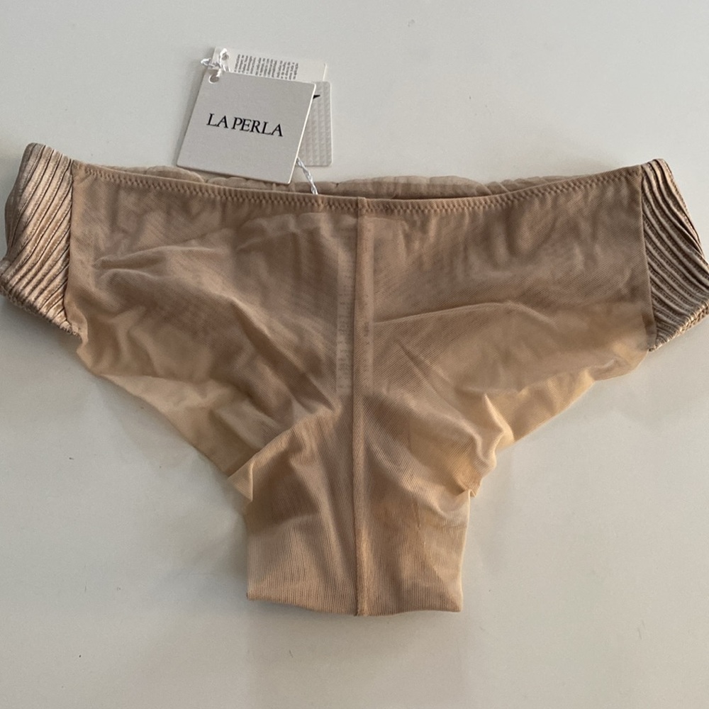 BEAUTIFUL LA PERLA MADE IN ITALY BEIGE PANTY W/MESH- SMALL! - Picture 3 of 6